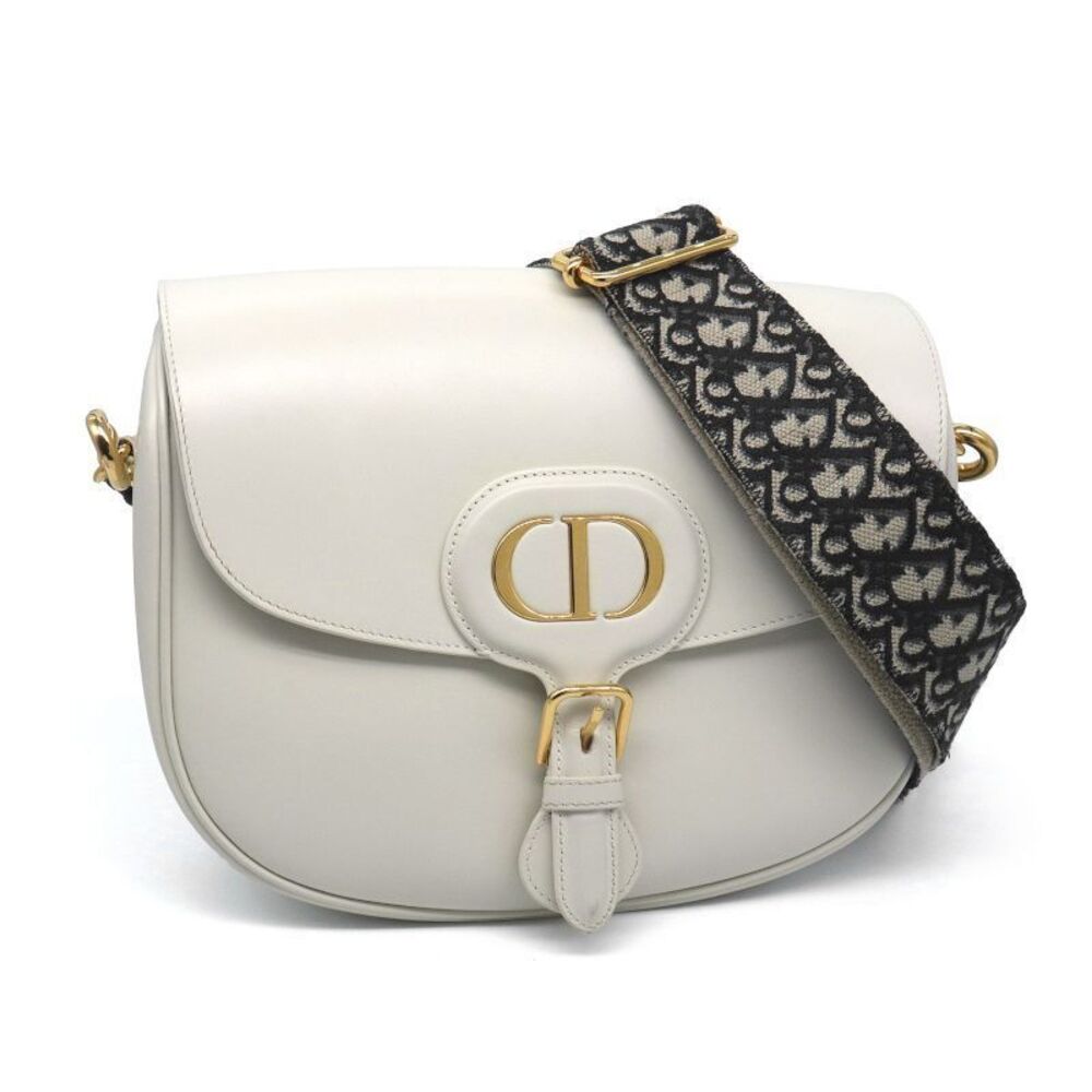 Christian Dior Bobby Leather Calfskin Crossbody Bag White